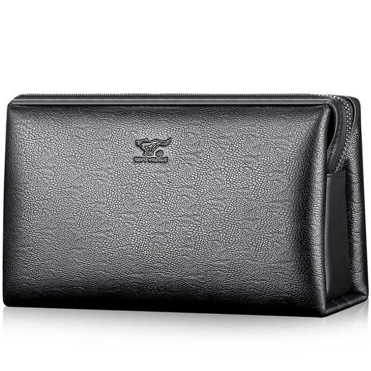 七匹狼男包 男士手包大容量商务拉链手拿包 密码锁男包1A1172162-01黑色 商品图0