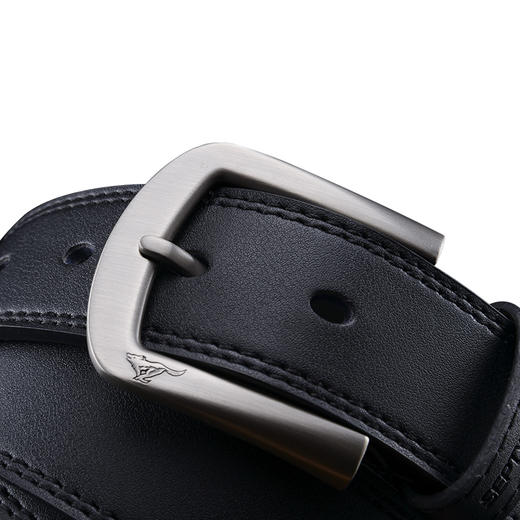 七匹狼男士皮带 休闲牛皮百搭男士针扣皮带腰带裤腰带7A92058400 黑色 商品图3