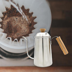 【器具】Jasbleu 精品咖啡不锈钢细口壶滴漏式木质把手700ml/1200ml手冲壶【此设备用于商业用途】
