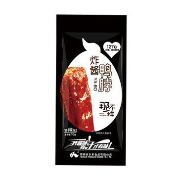 【食品酒水】大秋食为先湖南特产香辣味炸酱鸭脖16g*1包办公室零食香辣肉类 商品图3