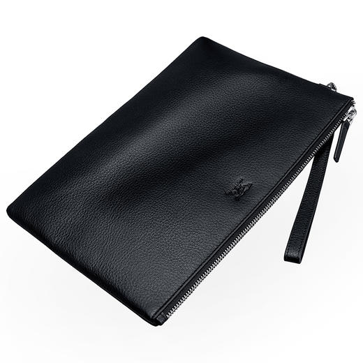 七匹狼男士手包 头层牛皮时尚潮流男包手拿包信封包1A1172102-01中号黑色 商品图2