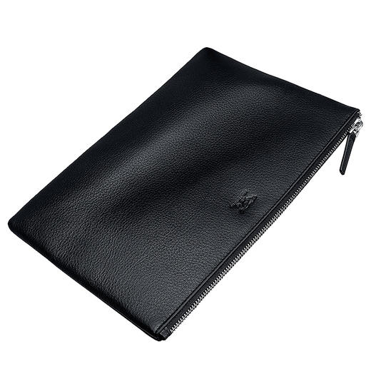 七匹狼男士手包 头层牛皮时尚潮流男包手拿包信封包1A1172101-01小号黑色 商品图2