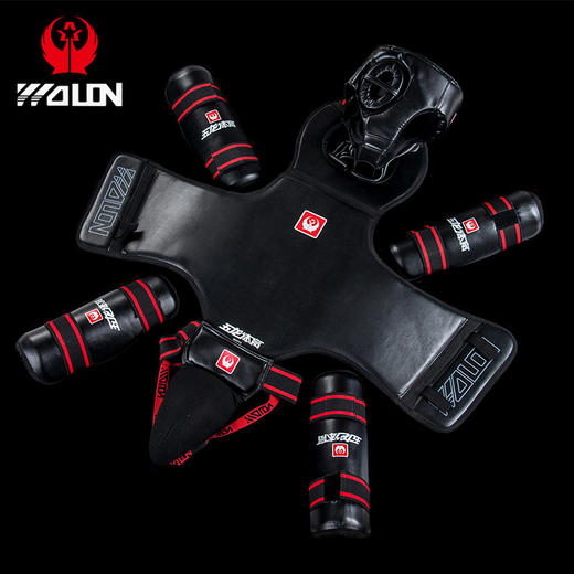 五龙散打护具全套成人儿童泰拳拳击护具护腿护胸格斗搏击训练套装 商品图0