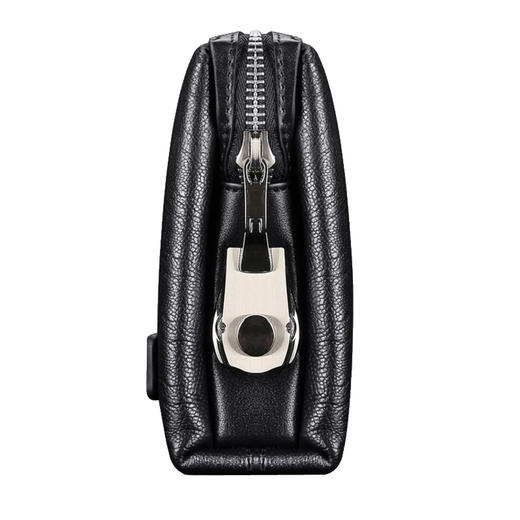 七匹狼钱包男包 男士手包大容量商务拉链手拿包 密码锁手抓包大容量软皮包 新款 黑色标准号1A1172161-01 商品图1