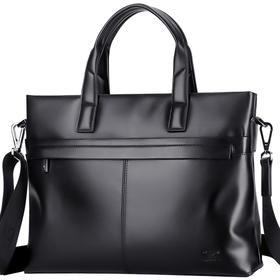 七匹狼公文包男士头层牛皮手提包 商务斜挎单肩背包 笔记本电脑包 1A3164011-01黑色