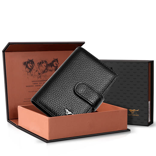 七匹狼 男士卡包卡片包 多功能多卡位银行卡夹头层牛皮信用卡套 大容量证件包 黑色3A3074231-01 商品图3