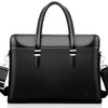 七匹狼男士商务公文包 时尚横款单肩包手提包头层牛皮男包大包1A2264013-01黑 商品缩略图0