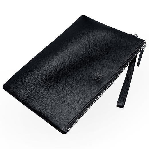 七匹狼男士手包大容量手抓包 头层牛皮时尚潮流男包手拿包信封包1A1172103-01大号黑色 商品图4