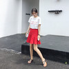 韩都衣舍2018夏装女装韩版两件套短袖红色裙子时尚套装女IG8262僥 商品缩略图2