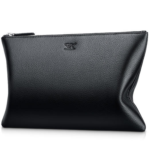 七匹狼男士手包 头层牛皮时尚潮流男包手拿包信封包1A1172101-01小号黑色 商品图0