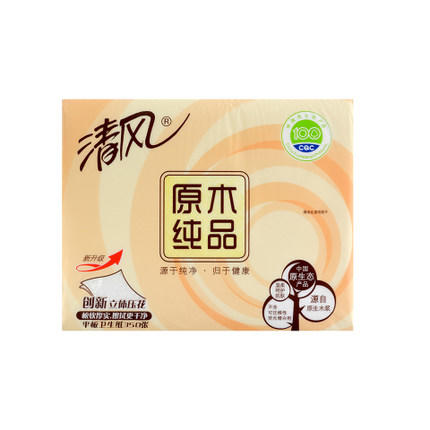 清风原木纯品350张平板卫生纸 商品图0