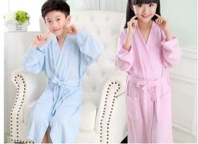 竹纤维华夫格儿童睡衣