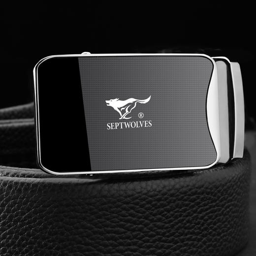 七匹狼皮带男 时尚潮流系列头层牛皮 自动扣腰带商务裤带 7A719428000-08 黑色 商品图3