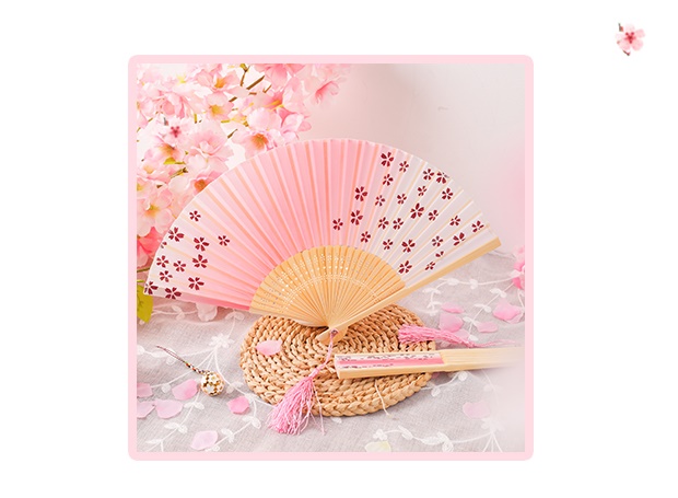 日式樱花折扇创意中国风女式扇子女古风舞蹈小扇夏季折叠扇可爱