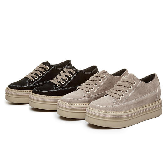 【服饰鞋包】新款女单鞋系带内增高女鞋温州韩版厚底鞋 商品图4