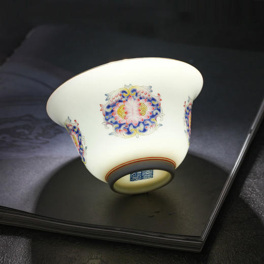 珐琅彩莲开并蒂小罗汉杯5头茶具 商品图2