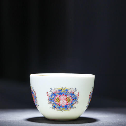 珐琅彩莲开并蒂小罗汉杯5头茶具 商品图1