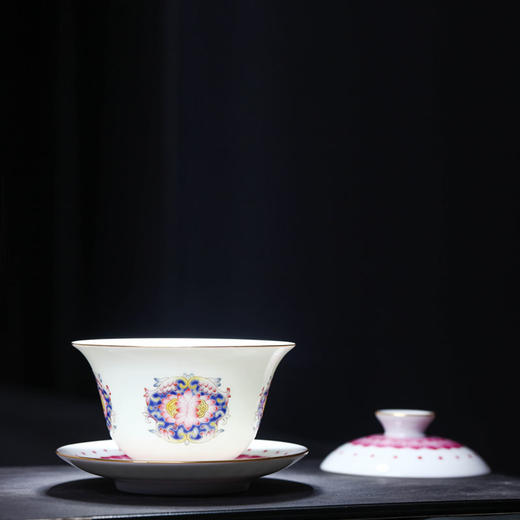 珐琅彩莲开并蒂小罗汉杯5头茶具 商品图3