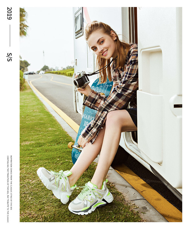 森马 senma 时尚潮流拼色系带运动休闲韩版户外跑步鞋女 229114204