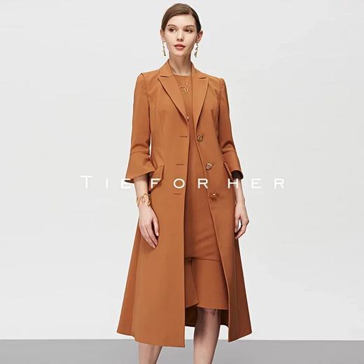 19SSDU153甜橘色长款西装马甲 商品图2