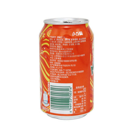 罐装美年达橙味330ml*24罐 商品图1