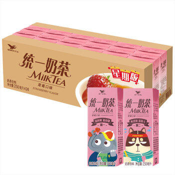 统一 奶茶（草莓）250ml*24盒 商品图0