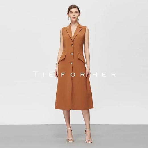 19SSDU153甜橘色长款西装马甲 商品图0
