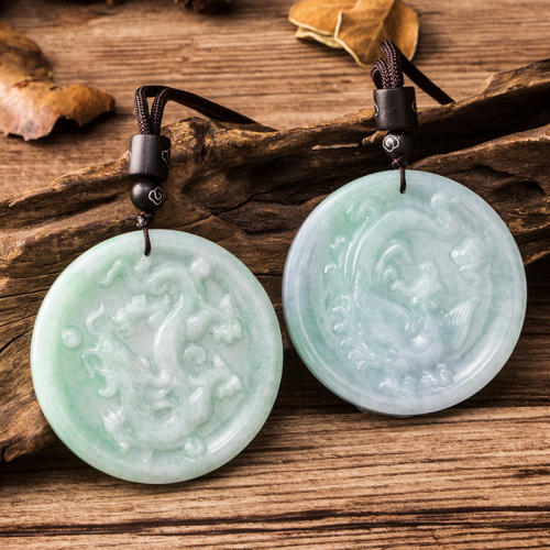 老洪祥翡翠a货龙凤对牌超值组货号125672