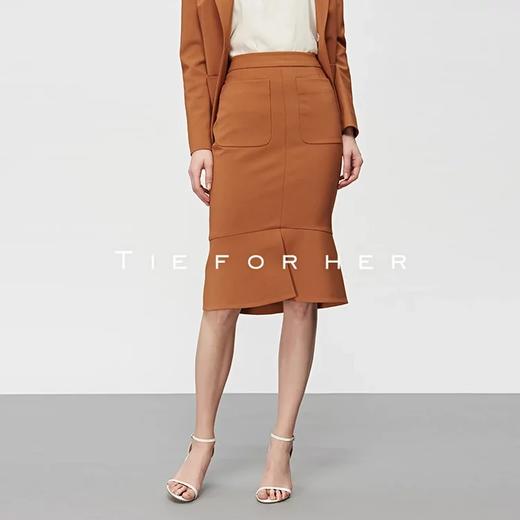 19SSDU151甜橘色鱼尾包臀裙两件套 商品图2