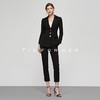 19SSDU43炭黑色拼接驳头西装两件套 商品缩略图0
