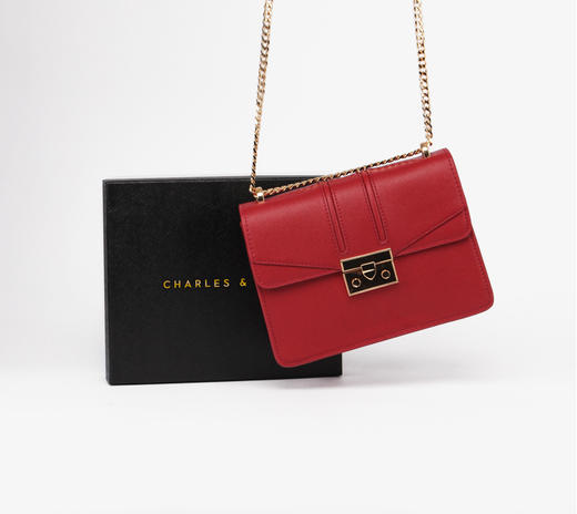 【授权产品】Charles&Keith包包女2018秋冬新款小ck-0639网红酒神小方包链条女包 商品图0