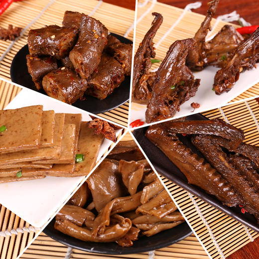 【锁鲜装包顺丰】豆干285g*1+鹅翅211g*1+麻辣鸭锁骨200g*1+麻辣鸭脖156g*1+菌把145g*1 商品图3