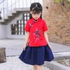 【童装】新款儿童汉服夏女中国风童装棉麻短袖襦裙套装 商品缩略图1