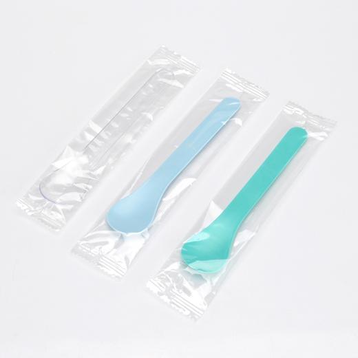 喇叭花PLA 独立包装透明塑料长柄冰淇淋勺一次性冰激凌甜品凤梨勺水果勺100只 商品图1