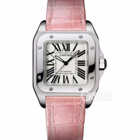 V6卡地亚山度士女士全自动机械手表，型号：W20126X8，表径44.2 x 35.6毫米，精钢表壳，蓝宝石水晶玻璃，女士，密底，防水100米