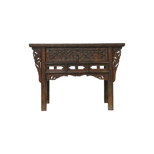 清晚期榆木中式古董家具一屉桌供桌中号柜Q0709006730 商品图0