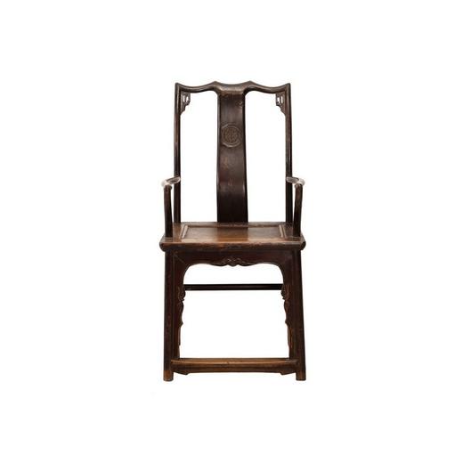 清晚期榆木古董家具 官帽椅(对）扶手椅餐椅QCH1109000858 Antique Elm wood Pair of Arm chair 商品图0