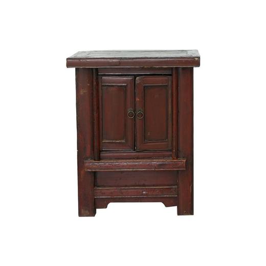 清晚期榆木中式古董家具小红漆柜（对）床头柜角柜Q0712009520 商品图0