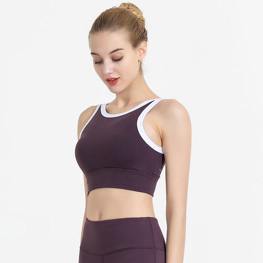 FS197梵美人瑜伽服内衣文胸(锦纶+氨纶）酱紫色 商品图2