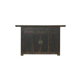 清晚期榆木中式古董家具连体柜中号柜边柜QB17080166
