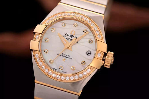 V6欧米茄星座123.25.27.20.55.004机械女士手表，精钢镀18k表链表壳，搭载定制版8520全自动机械机芯，尺寸：27*13毫米，女士，精钢 商品图2