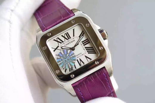 V6卡地亚山度士女士全自动机械手表，型号：W20126X8，表径44.2 x 35.6毫米，精钢表壳，蓝宝石水晶玻璃，女士，密底，防水100米 商品图5