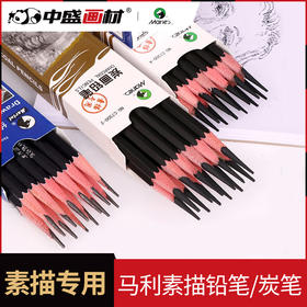马利炭画铅笔 绘图绘画素描铅笔拉线 软中硬炭笔套装C7300-6
