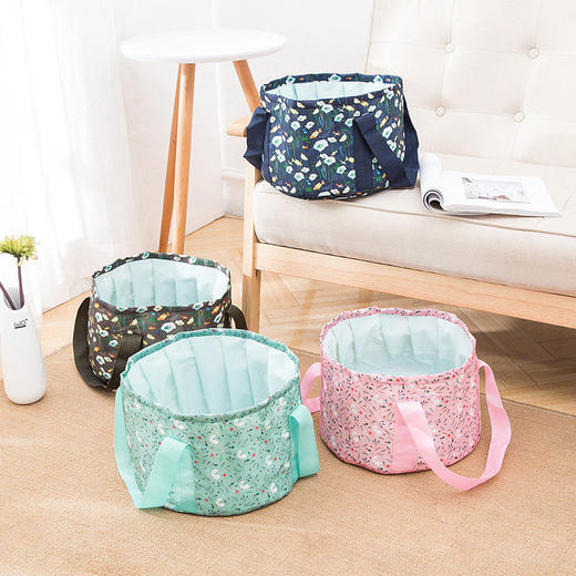 便携式可折叠水盆旅行泡脚袋洗衣盆洗漱脸盆旅游洗脚水桶收纳包 TZW 商品图0