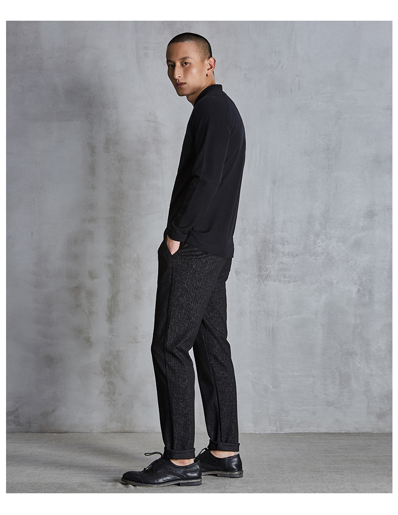 北纬30男装t恤打底衫上衣男长袖修身纯色休闲潮流时尚原创设计