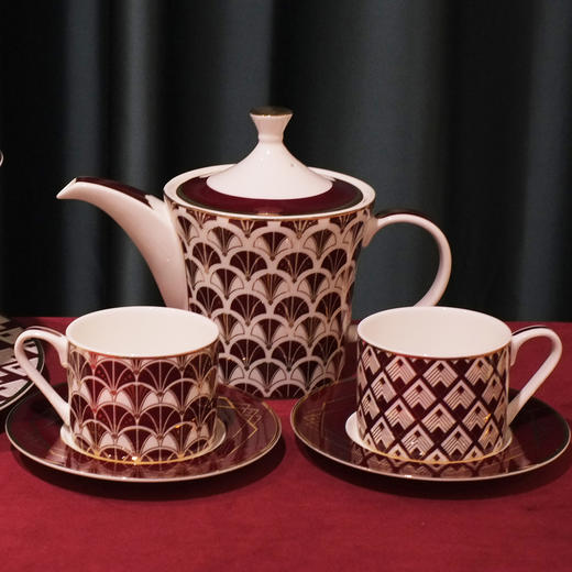 TaDah爵士年代ART DECO复古骨瓷茶壶茶杯套装 商品图2