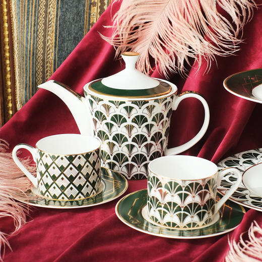 TaDah爵士年代ART DECO复古骨瓷茶壶茶杯套装 商品图1