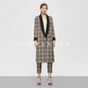 19SSDU53 铅灰色格纹撞色长款外套 商品缩略图1