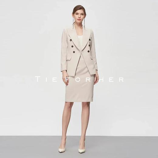 19SSDU98 香草色包臀裙西装两件套 商品图0