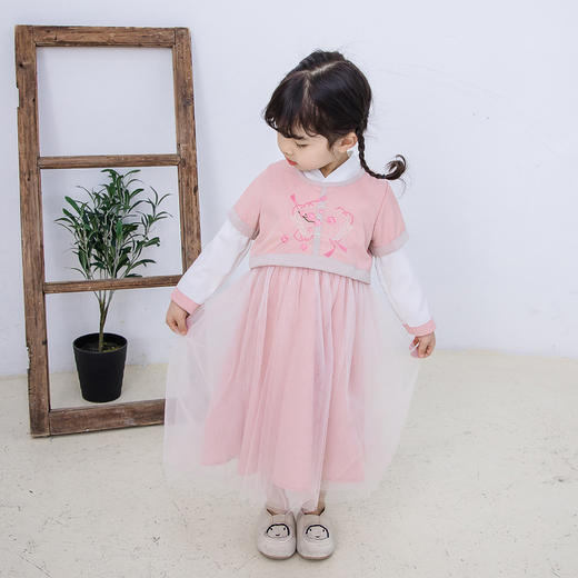 【童装】春季新款童装 女童民族风绣花汉服襦裙两件套中小童复古套装 商品图5